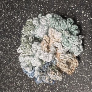 Ruffle crochet hair scrunchie.